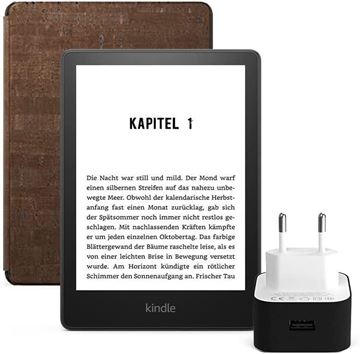 Amazon Kindle 6.8" Paperwhite 5 E Kitap Okuyucu 8 Gb Reklamlı + Orijinal Mantar Kılıf ve Şarj Adaptörü resmi