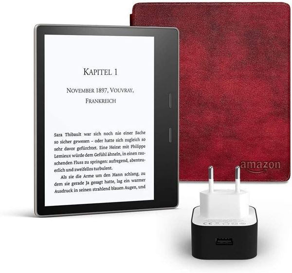 Amazon Kindle Oasis E Kitap Okuyucu 32 GB Gri + Orijinal Deri Kılıf ve Şarj Adaptörü için detaylar