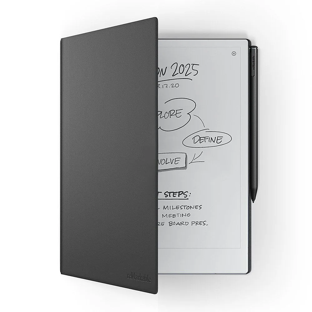 reMarkable 2 Paper Tablet + Marker Plus Kalem (Silgili) + Klavyeli Kılıf Siyah - Görsel 1