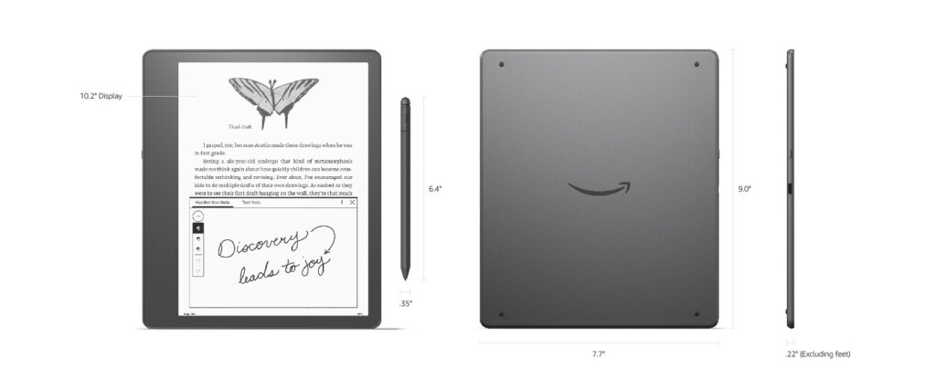 Amazon Kindle Scribe 2022 E-kitap okuyucu boyutları