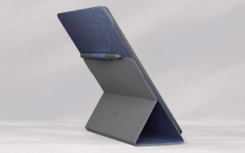 Amazon Kindle Scribe 2022 için stand işlevi sunan mavi kapak tasarımı