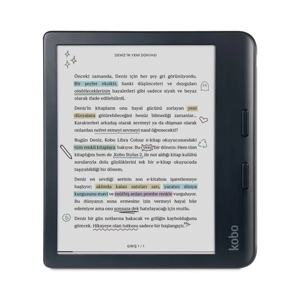 Kobo Libra Colour E Kitap Okuyucu 7" Siyah - Görsel 1