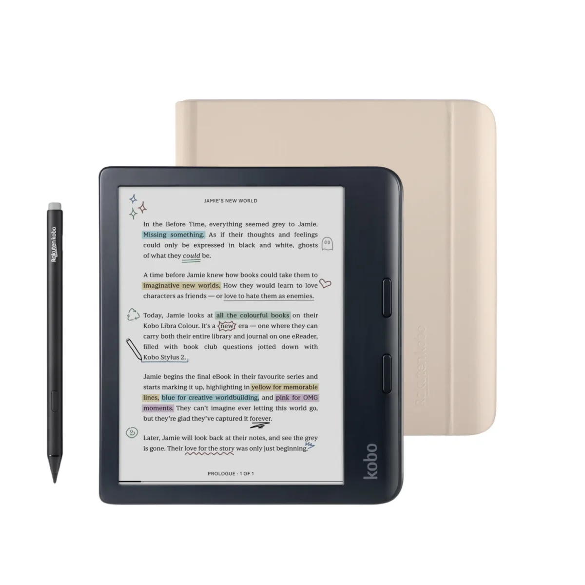 Kobo Libra Colour Black eReader with Case Bundle Sand Beige Notebook SleepCover Case Stylus ec31d4a4 578a 4240 aa8b d316087aaa1e.c5f761bda2cb5a6af3b1a13868e2f65d
