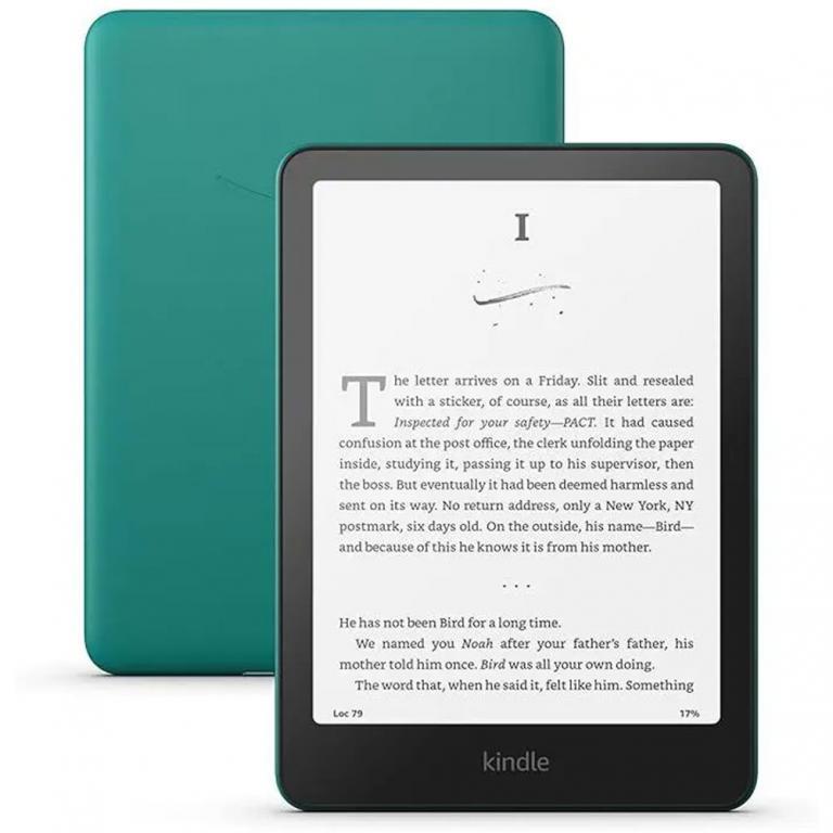 Amazon Kindle Paperwhite 2024 7 inç E Kitap Okuyucu 16 GB Yeşil renkli model önden ve arkadan görünüm