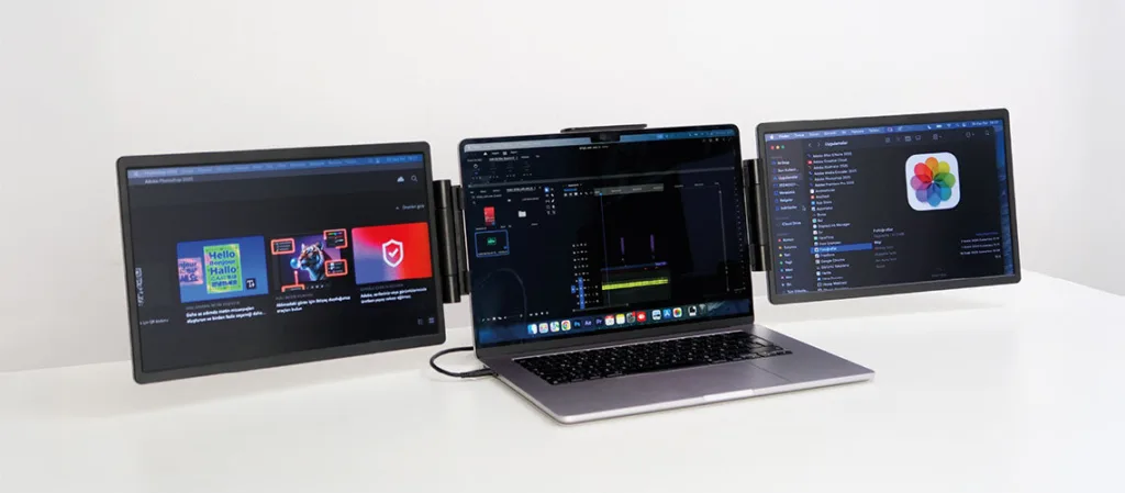 14 inc trimonitor asikili acik gorunumu