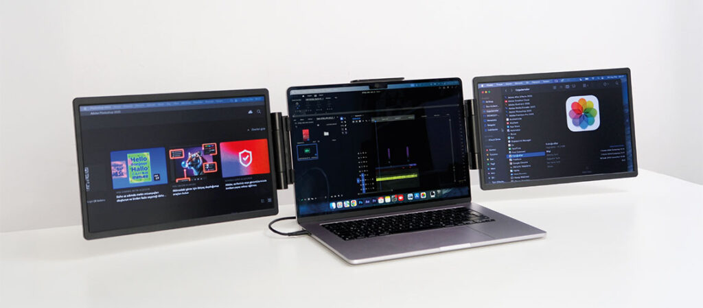 14 inc trimonitor asikili acik gorunumu