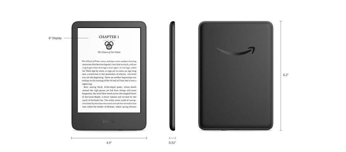 amazon kindle 11 nesil basic 2022 boyutlar 6 inc ekran