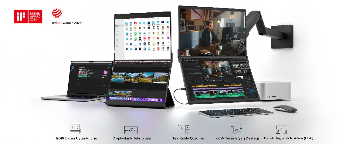 flipgo pro 13 5 inc cift monitor tasarimi