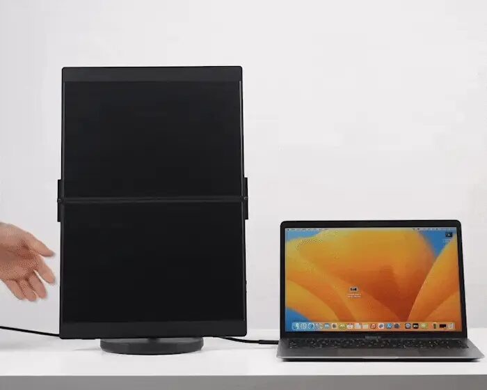 FlipGo Pro tek USB-C kablo üzerinden çift ekran bağlantısı ve laptop uyumluluğu