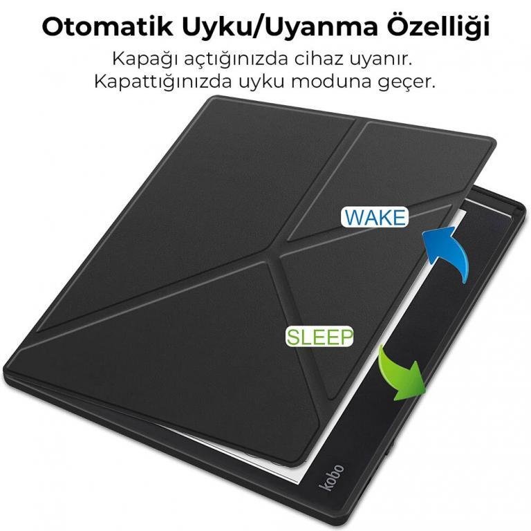 Kobo Elipsa 2E için özel kılıf, otomatik uyku/uyanma fonksiyonu ve kolay kullanım sağlayan kapak