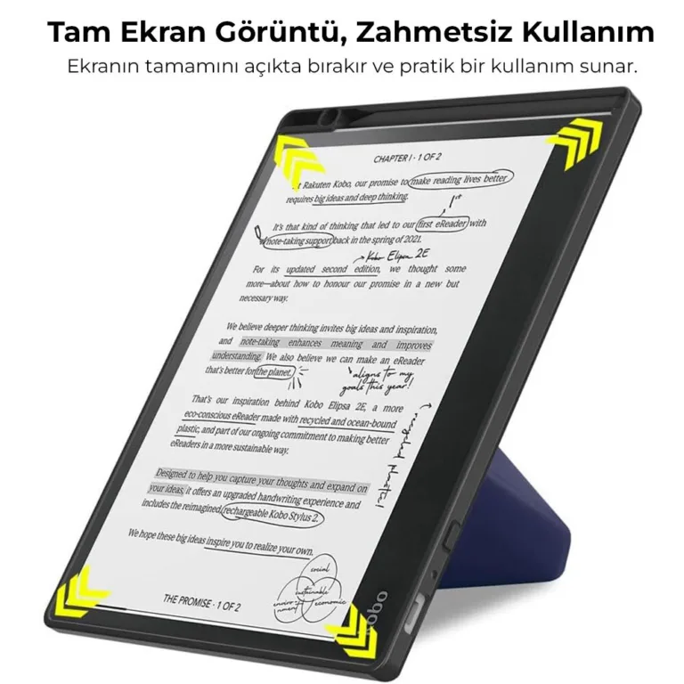 kobo elipsa 2e kilif tam ekran kullanim