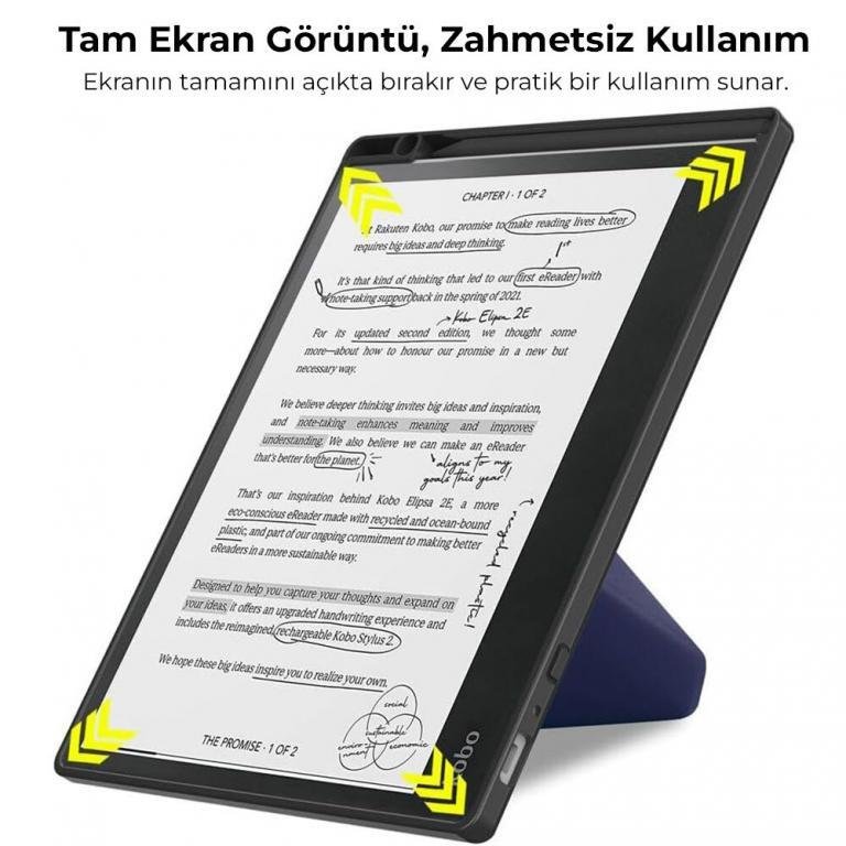 kobo elipsa 2e kilif tam ekran kullanim