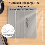 Amazon Kindle Oasis 7 inç e-kitap okuyucu ile uyumlu, kristal berraklığında ve esnek yapıya sahip şeffaf TPU kılıf görseli.