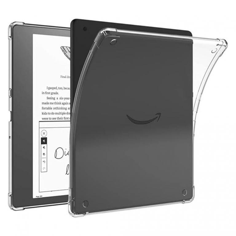 Kindle Scribe 10,2″ (2022) için sararmayan şeffaf Diamond kılıf; ince yapıda, kaymaz TPU tamponlu ve askeri düzey düşme korumalı.