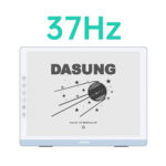 Dasung Paperlike 13K 13,3 inç 37 Hz E-Ink monitör, ön yüzü ve yan kontrol tuşlarıyla önden görünüm.