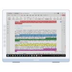 Dasung Paperlike 13K renkli E-Ink monitör üzerinde PDF belgeleri ve renkli vurgular net şekilde görüntüleniyor
