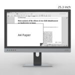 DASUNG Paperlike 253 25.3 inç E-Ink Monitör, A4 kağıt boyutu karşılaştırmasıyla geniş ekran deneyimi
