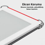 Kobo Elipsa 2E 10,3 inç e-kitap okuyucu için şeffaf TPU kılıf; ekranı koruyan yükseltilmiş kenar tasarımı.