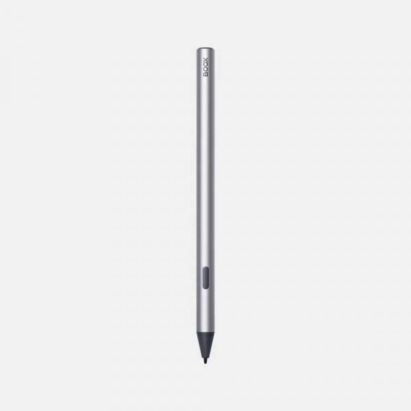 Onyx Boox InkSense Plus yan düğmeli kalem; ince gövde tasarımı, metalik yüzeyi ve hassas uç yapısıyla not alma ve çizim için üretilmiş olarak gösteriliyor.