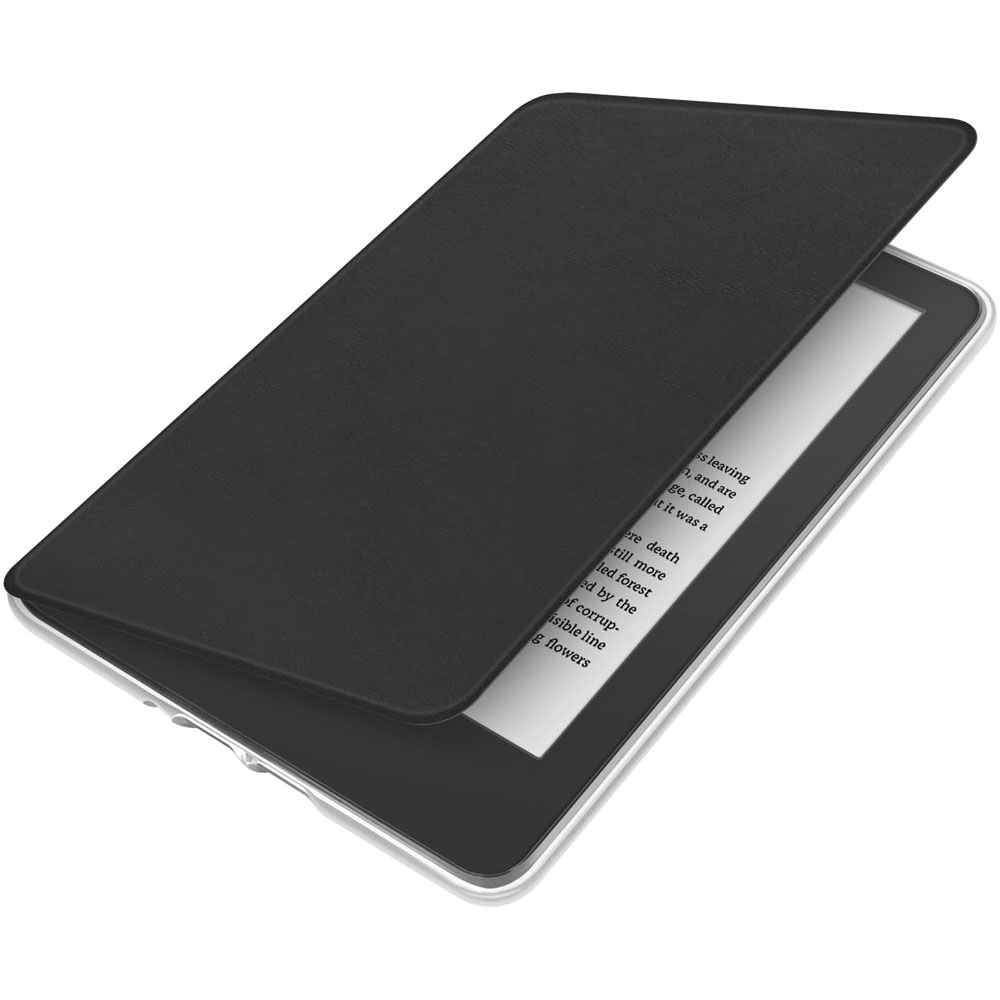 amazon kindle 12 nesil paperwhite 360 derece doner manyetik kilif siyah kapali ust acili gorunum