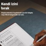 Amazon Kindle Scribe 11 inç 3. Nesil (2025) kitap ve Word belgeleri üzerinde doğrudan not alma ve işaretleme özelliği sunan Premium Kalemli e-kitap okuyucu