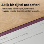 Amazon Kindle Scribe Colorsoft üzerinde AI destekli not özetleme ve arama özelliği gösteriliyor, Fig renkli model ekranda toplantı notlarını özetliyor.
