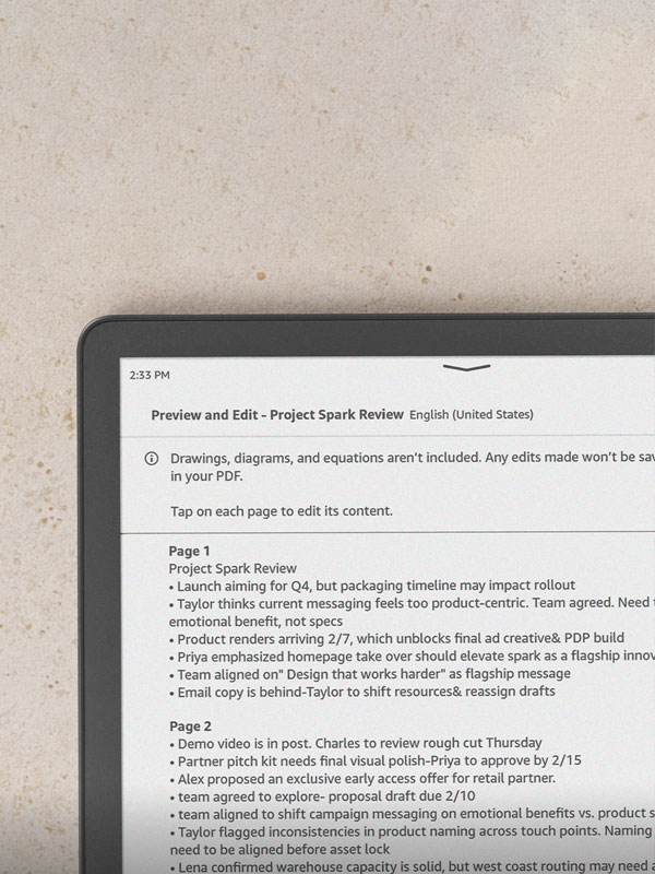 amazon kindle scribe colorsoft el yazisi metne donusturme
