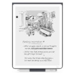 Kindle Scribe 11″ (2025) uyumlu manyetik deri kılıf ile not alma ve çizim kullanım görünümü
