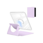 Kobo Libra Colour 7 inç 2024 uyumlu 360 derece dönebilen manyetik standlı kılıfın açık mor renk seçeneği. Şeffaf arka kapak tasarımı, çok açılı kullanım desteği ve otomatik uyku/uyandırma özelliği bulunan koruyucu kılıf.