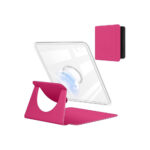 Kobo Libra Colour 7 inç 2024 uyumlu 360 derece dönebilen manyetik standlı kılıfın ahududu renk seçeneği. Şeffaf arka kapak tasarımı, çok açılı kullanım desteği ve otomatik uyku/uyandırma özelliği bulunan koruyucu kılıf.