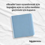 Kobo Libra Colour SleepCover kılıfın otomatik uyandırma ve uyku modu özelliğini gösteren ürün görseli.
